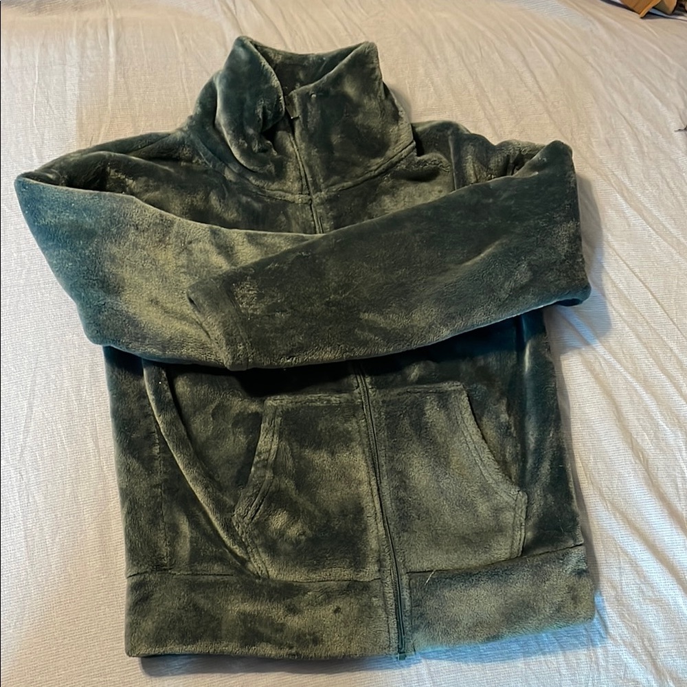Ultra Plush Teal Zip-Up Jacket